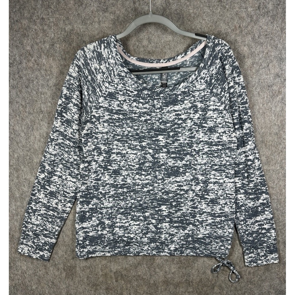 Mountain Hardwear Womens M Space Dye Long Sleeve Pullover Top OL7115 Gray White